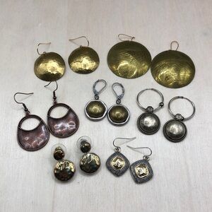 Bundle lot 7 modernist style statement earrings.